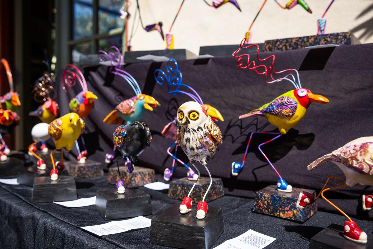 These bird sculptures by Steven McGovney were displayed during the 2022 San Diego Coastal Art Studios Tour.