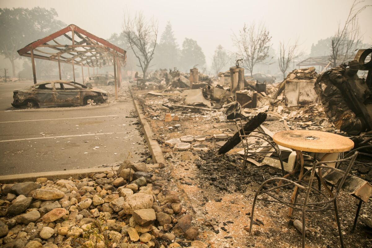 The Valley fire destroyed an apartment complex in Middletown, Calif., on Sunday.