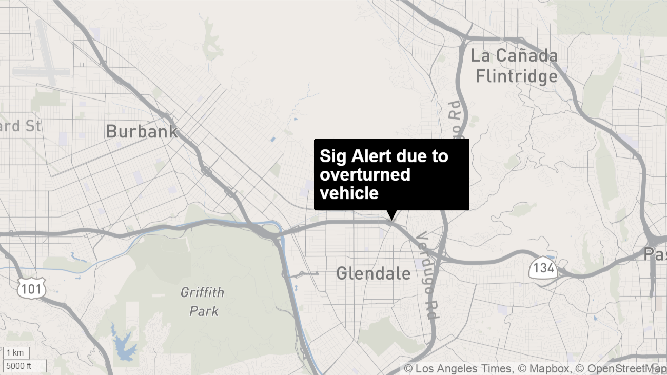sig alert cleared for overturned vehicle on 134 freeway in