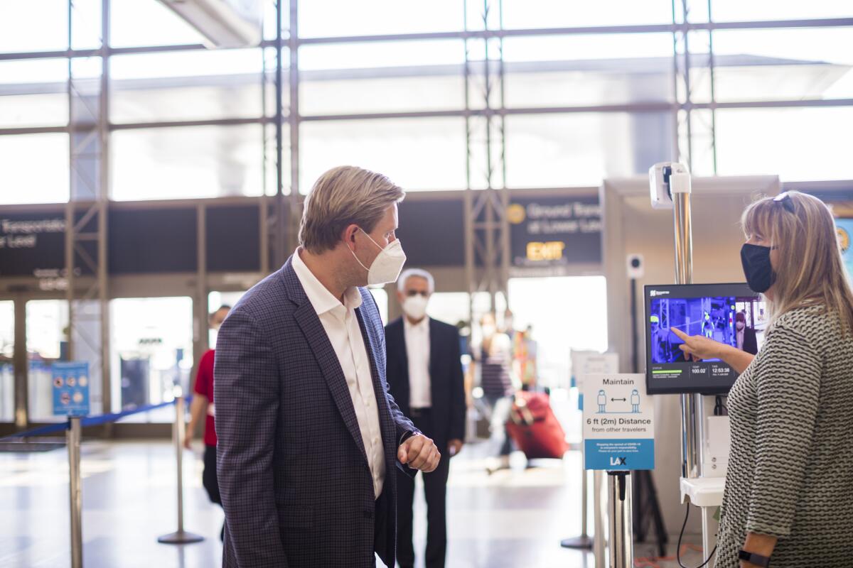 Los Angeles International Airport has tested thermal cameras to identify passengers with high body temperatures.