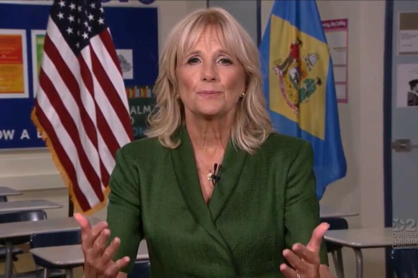 Jill Biden spoke at the Democratic National Convention in August.