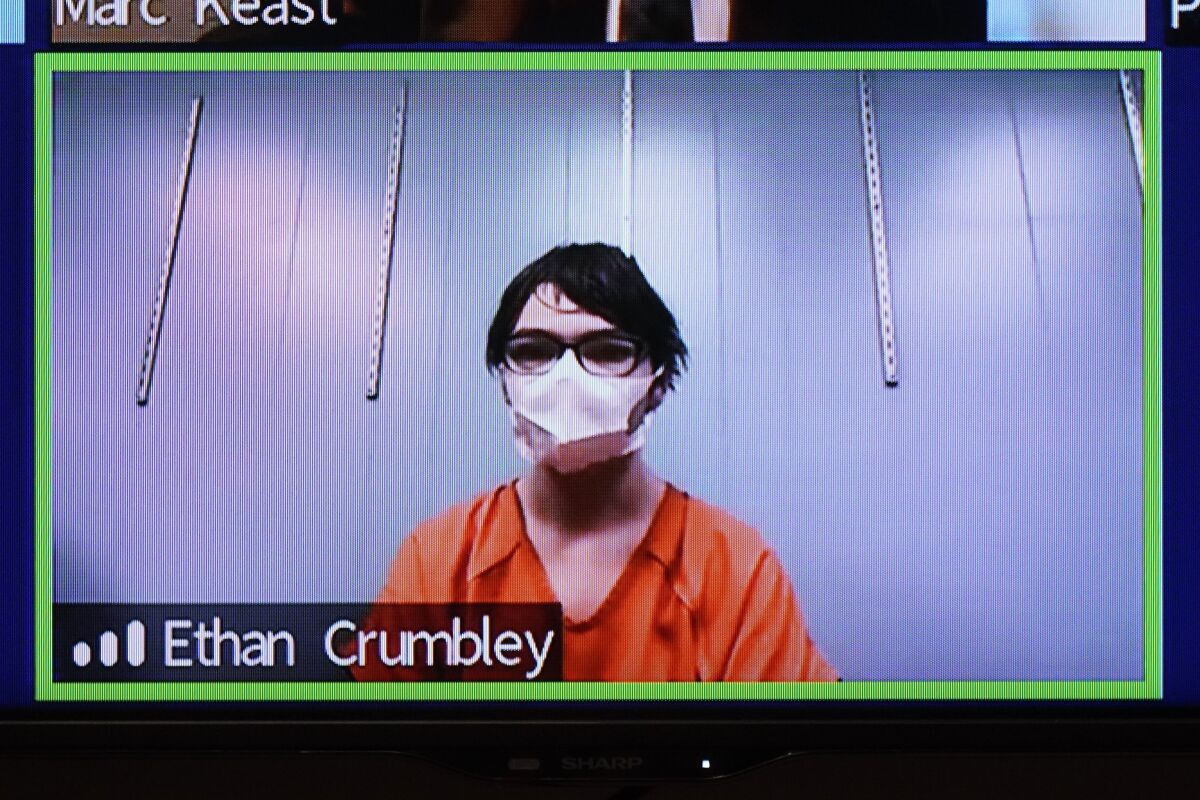 Video image of Michigan school shooting suspect Ethan Crumbley