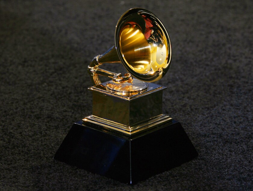 The trophy of the Grammy Awards in Los Angeles 11 February 2007.