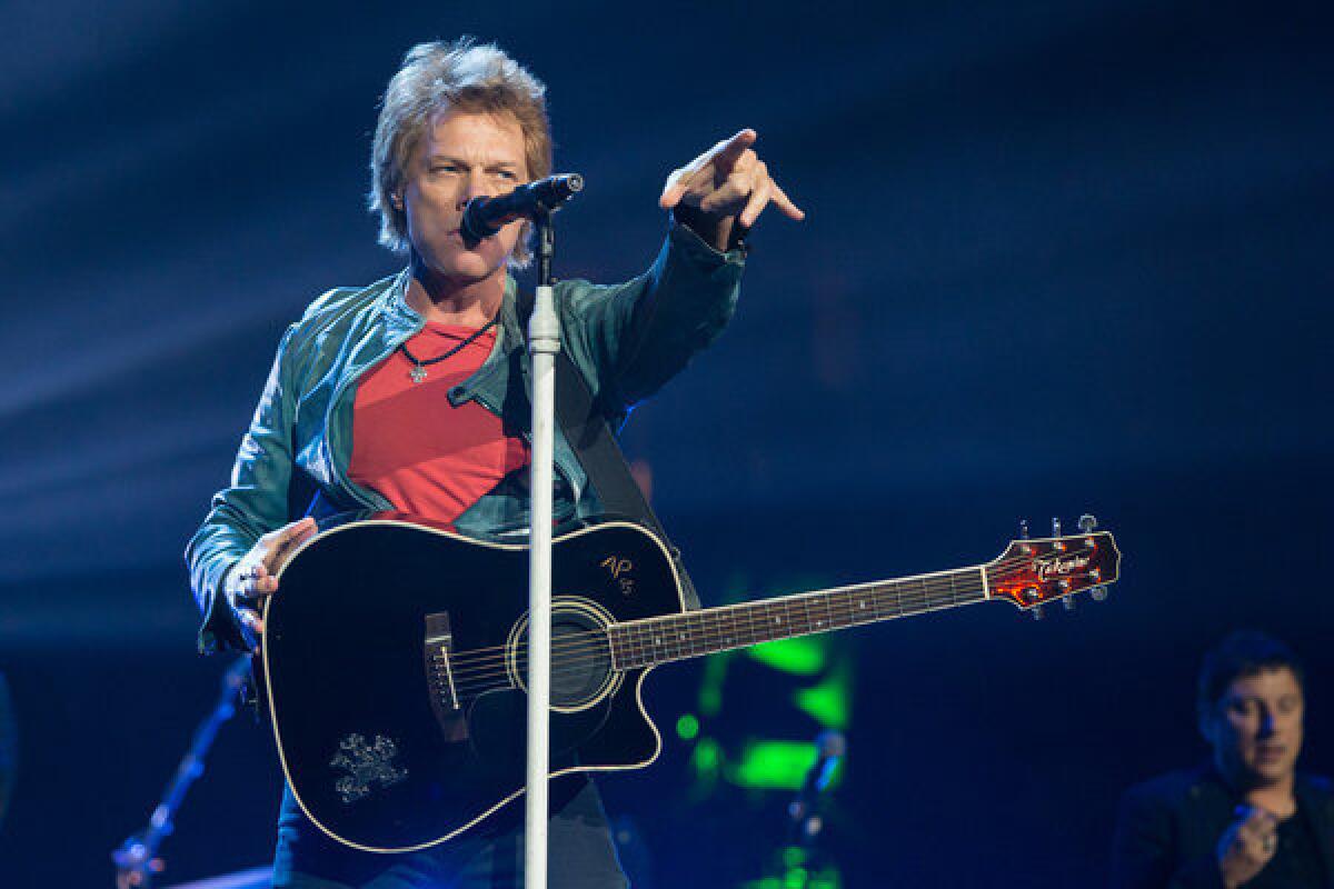 Bon Jovi performs at the Honda Center on Wednesday in Anaheim.
