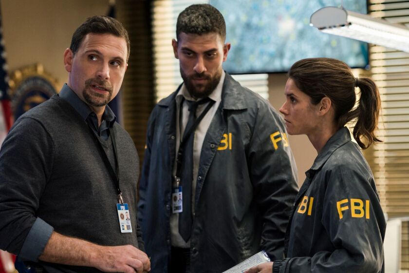 FBI, from Emmy Award winner Dick Wolf and the team behind the "Law & Order" franchise, is a fast-paced drama about the inner workings of the New York office of the Federal Bureau of Investigation. These first-class agents, including Special Agent Maggie Bell (Missy Peregrym, pictured), her partner, Special Agent Omar Adom \'OA\' Zidan (Zeeko Zaki, pictured, center), and Assistant Special Agent in Charge Jubal Valentine (Jeremy Sisto, pictured, left), bring all their talents, intellect and technical expertise to tenaciously investigate cases of tremendous magnitude, including terrorism, organized crime and counterintelligence, in order to keep New York and the country safe. FBI will premiere on the CBS Television Network during the 2018-19 season. Photo: Michael Parmelee/CBS Ì?å©2018 CBS Broadcasting, Inc. All Rights Reserved