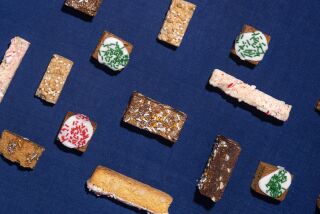 An assortment of six bar cookies baked by Ben Mims in the Los Angeles Times Test Kitchen on November 16, 2022. (Hannah Mills / For The Times)