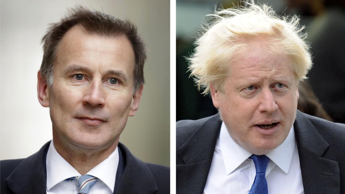 Jeremy Hunt, left, and Boris Johnson are the final two contenders for leadership of the Conservative Party.