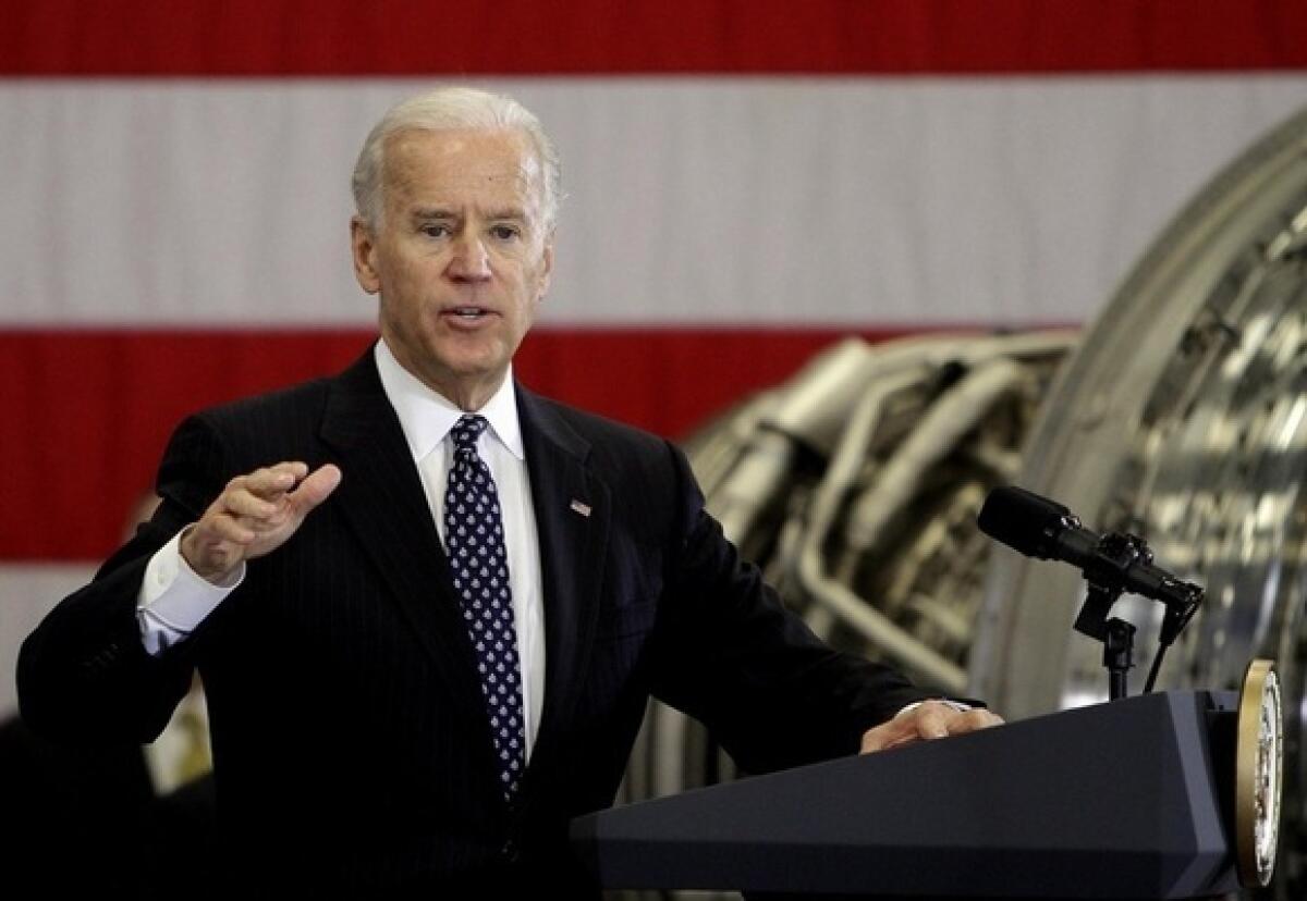 Vice President Joe Biden speaks in Rochester, N.H., on Thursday.