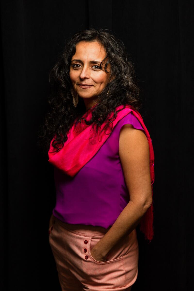 Aida Salazar in the Los Angeles Times Portrait Studio at the Festival of Books.