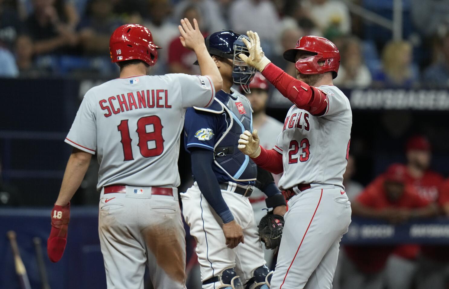 Brandon Drury hits two homers, Angels beat Rays to end skid - Los Angeles  Times