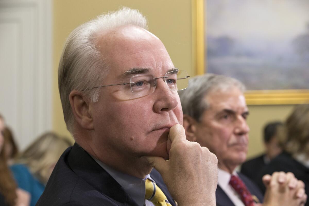 In this Jan. 5 photo, Rep. Tom Price (R-Ga.), chairman of the House Budget Committee, appears before the Rules Committee on Capitol Hill in Washington. Price announced last week that he would not hold the customary hearing on the president's budget proposal this year.