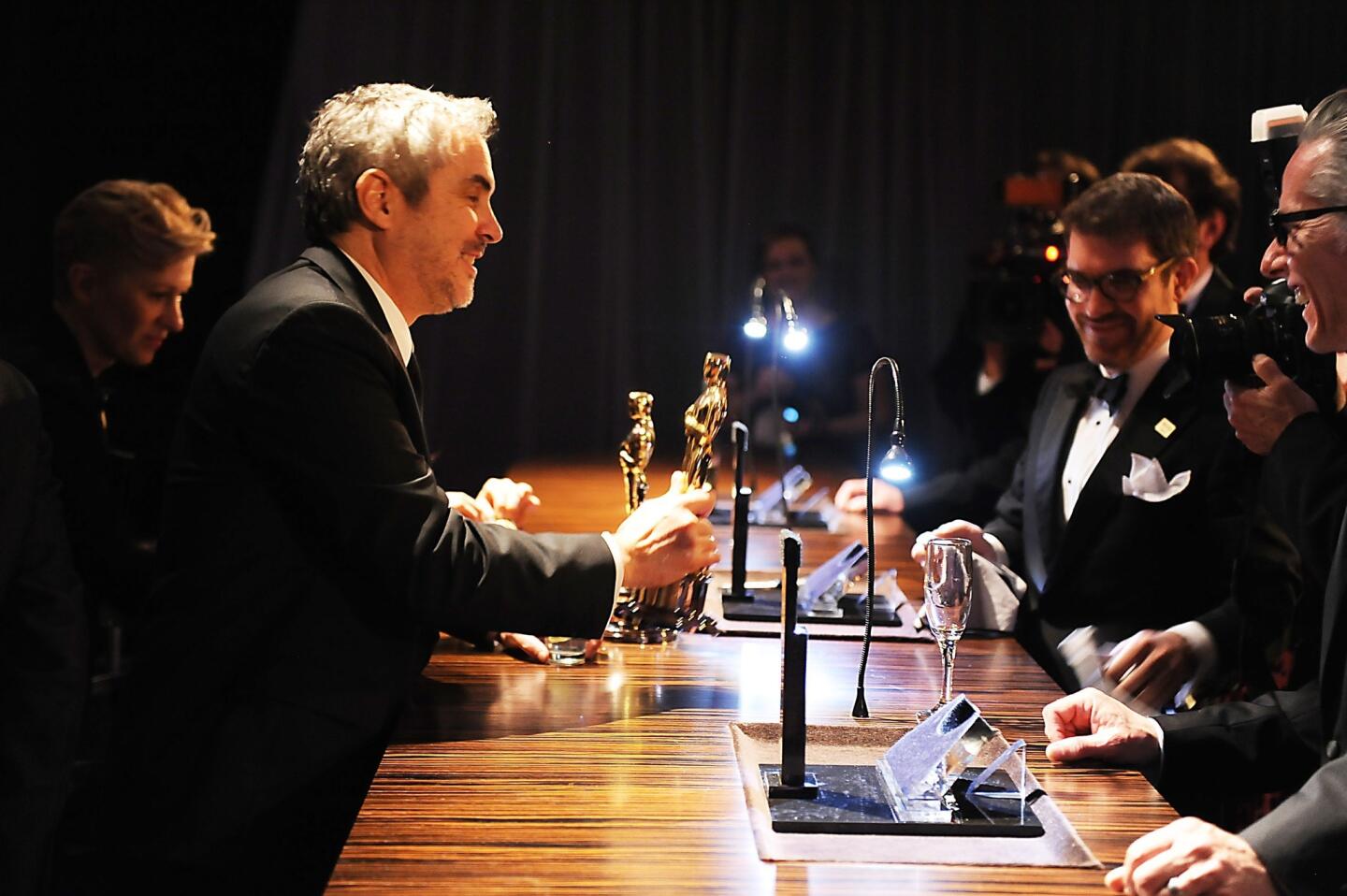 "Gravity" director Alfonso Cuaron, left.