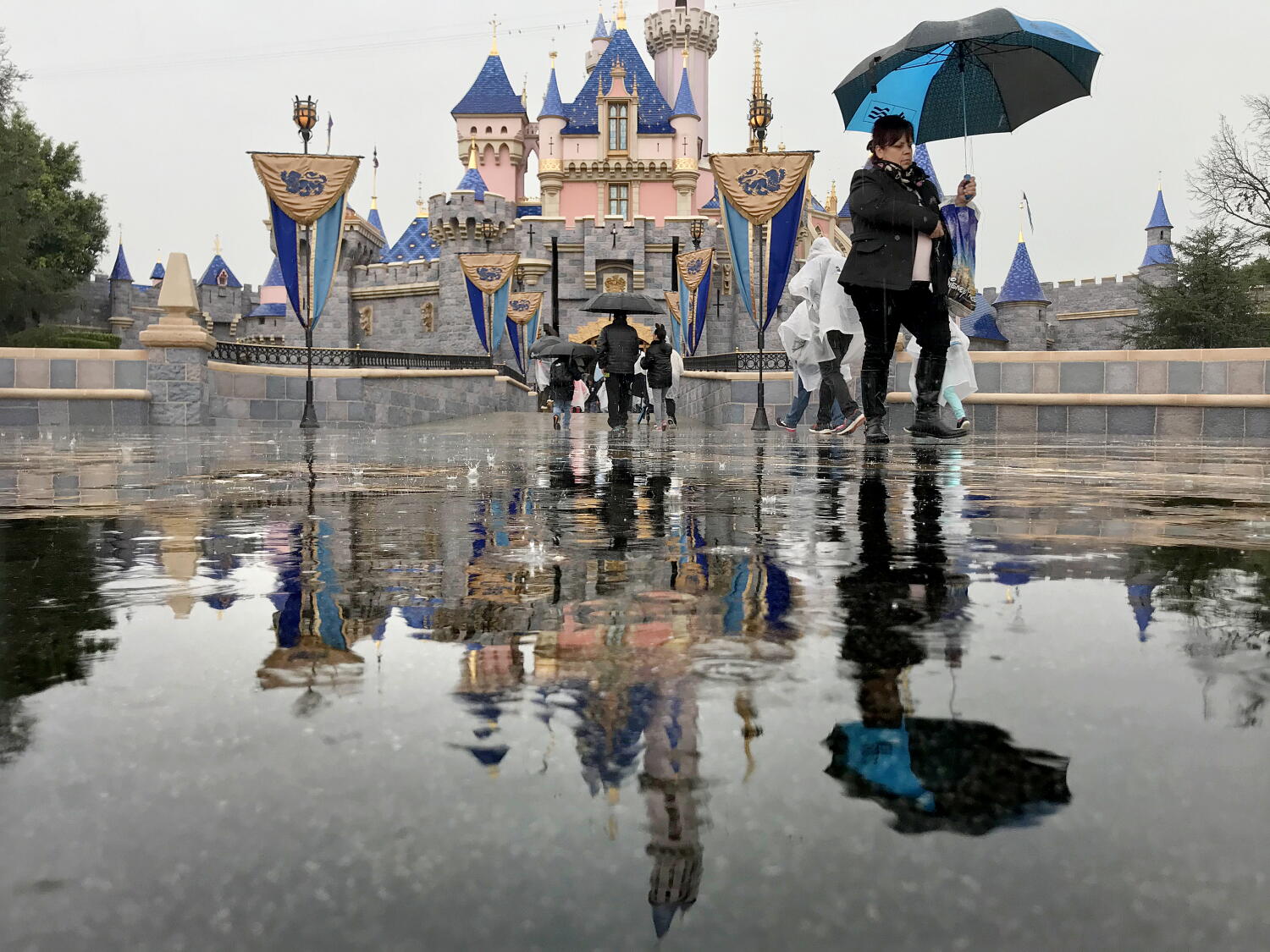 Torrential rains hit Orange County, send visitors scrambling for cover at Disneyland