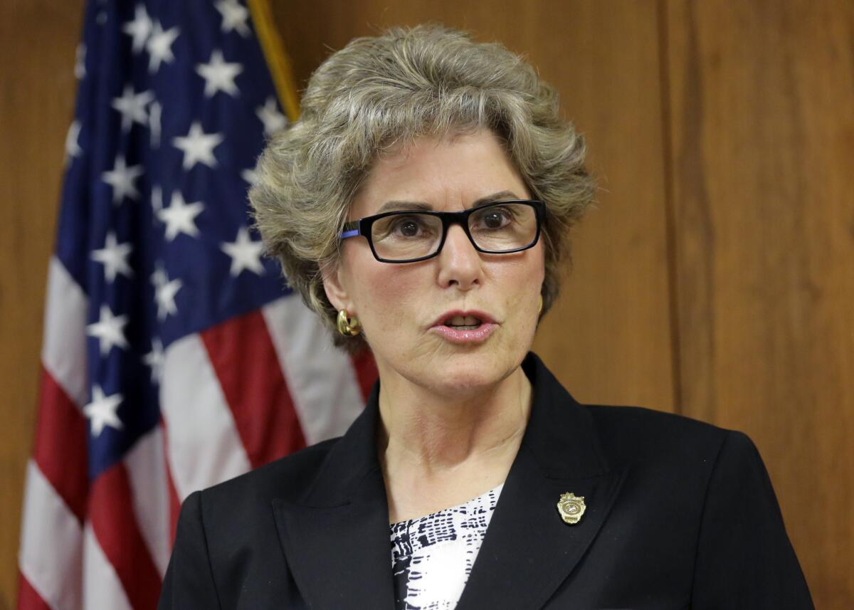 Bexar County Sheriff Susan Pamerleau is shown in a July file photo. She has said that the videotaped police shooting of a San Antonio man is "cause for concern."