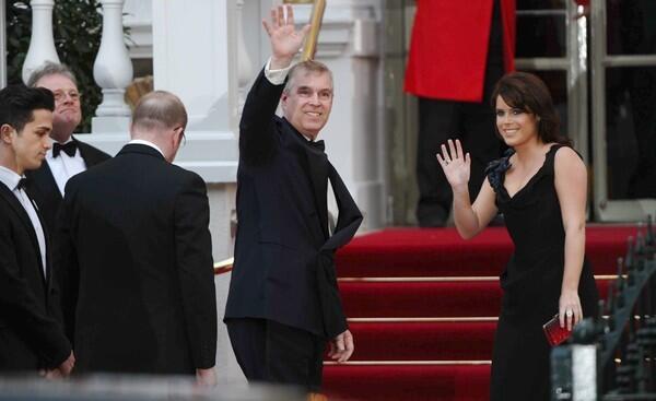 Britain's Prince Andrew, the duke of York, and his daughter Princess Eugenie of York