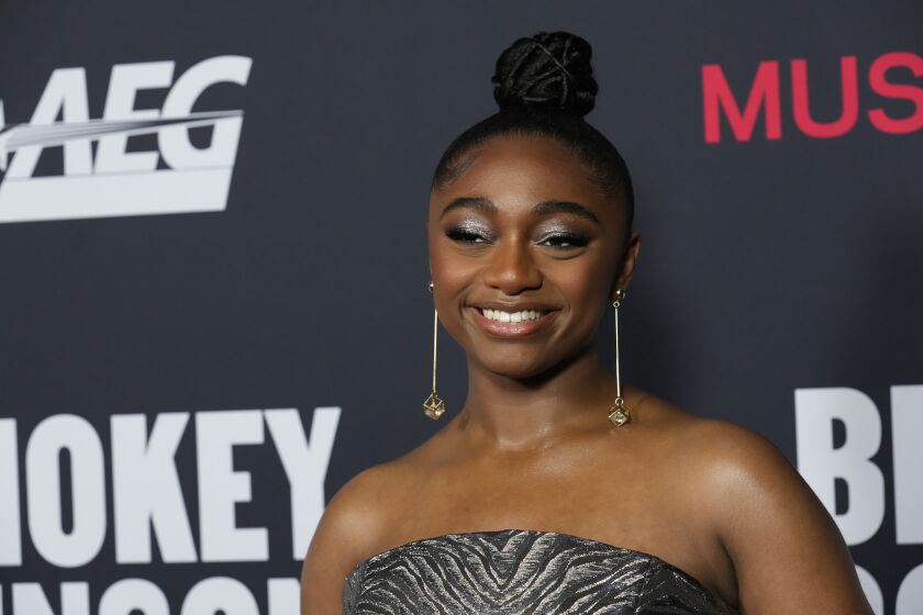 Samara Joy arrives at MusiCares Person of the Year honoring Berry Gordy and Smokey Robinson at the Los Angeles Convention Center on Friday, Feb. 3, 2023. (AP Photo/Chris Pizzello)