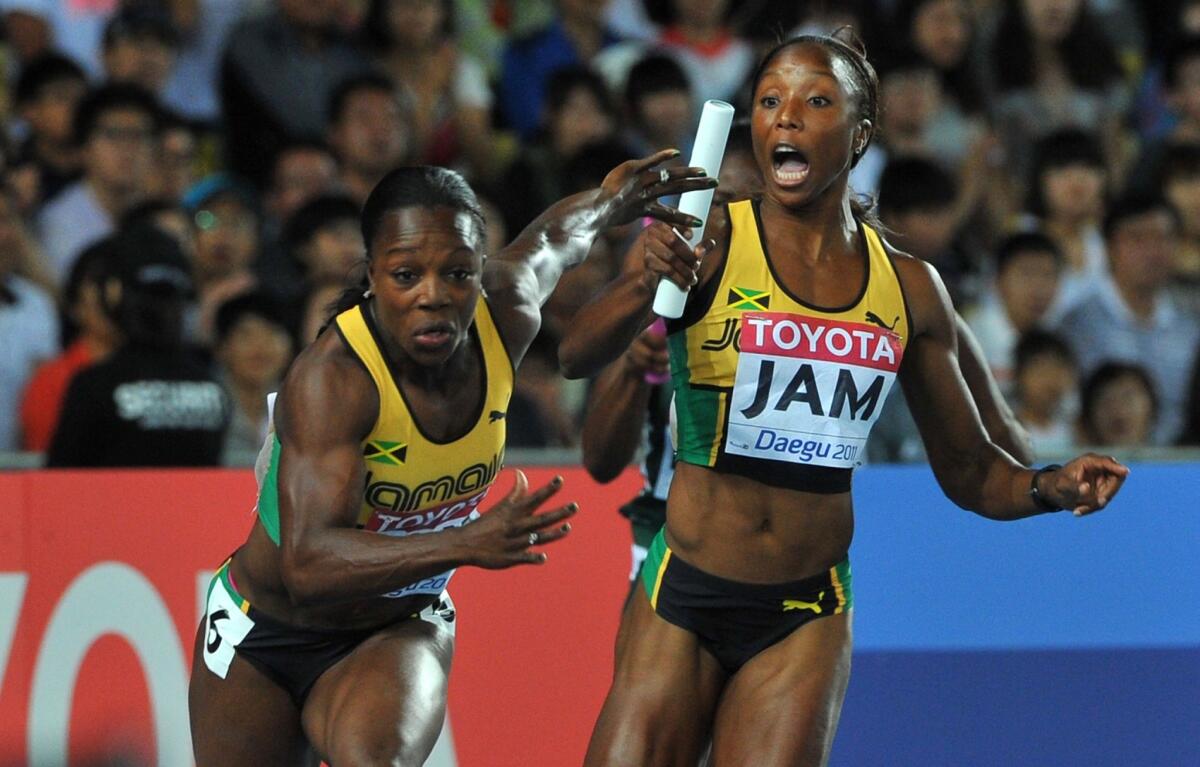 Sprinters Veronica Campbell-Brown, left, and Sherone Simpson are among a handful of Jamaican athletes who've recently tested positive for performance-enhancing drugs.