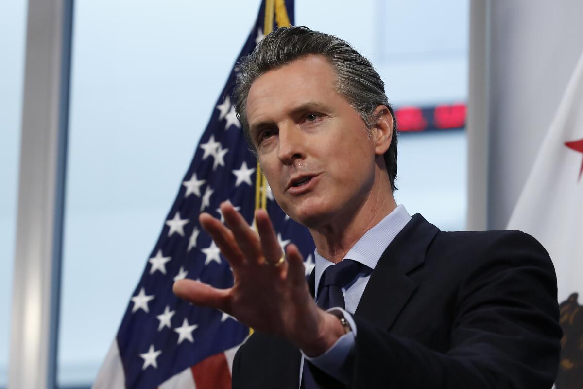 Gov. Gavin Newsom on Wednesday announced efforts to expand coronavirus testing throughout the state, which will be one of the key factors in determining when to ease stay-at-home orders.