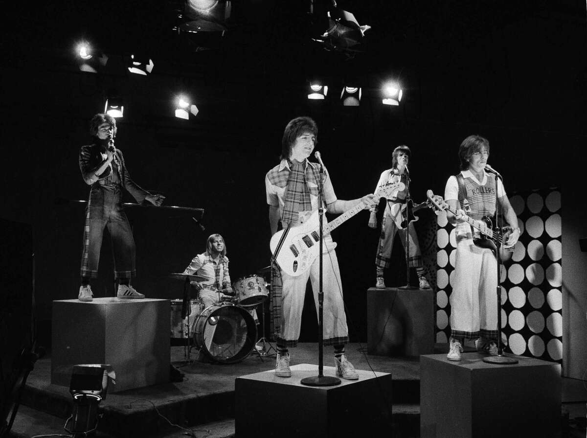 Les McKeown, far left, with the Bay City Rollers in New York in 1976.