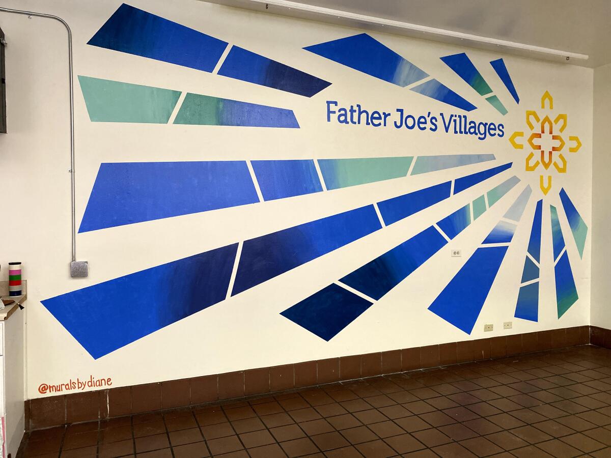 Point Loma artist Diane Lehman has painted several murals for San Diego homeless services organization Father Joe’s Villages.