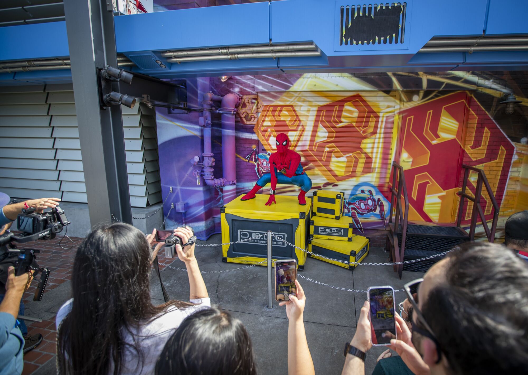 Spider-Man poses for photos