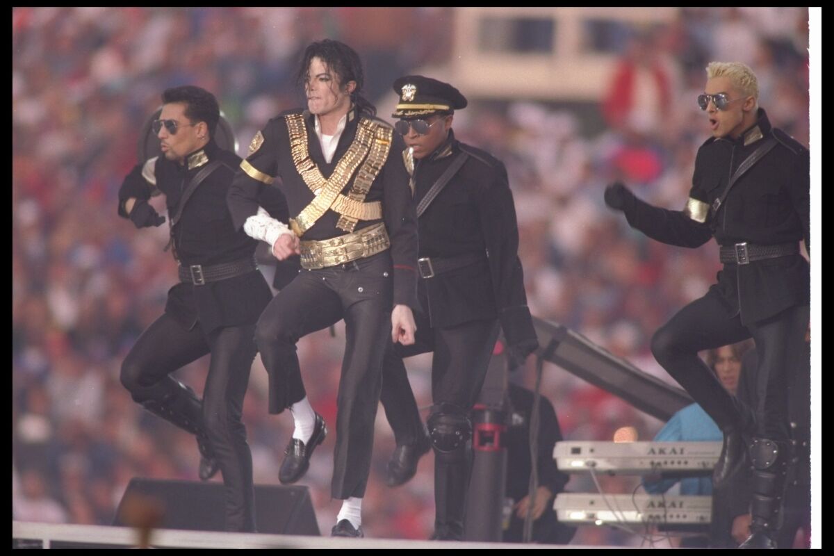 The King of Pop on the world's biggest stage at the Rose Bowl? How can you top it? The answer is: You can't. Would have been cool if "Don't Stop Until You Get Enough" was included in Michael Jackson's five-song set, but beggars can't be choosers. And hey, he did rock "Billie Jean." (Getty images)