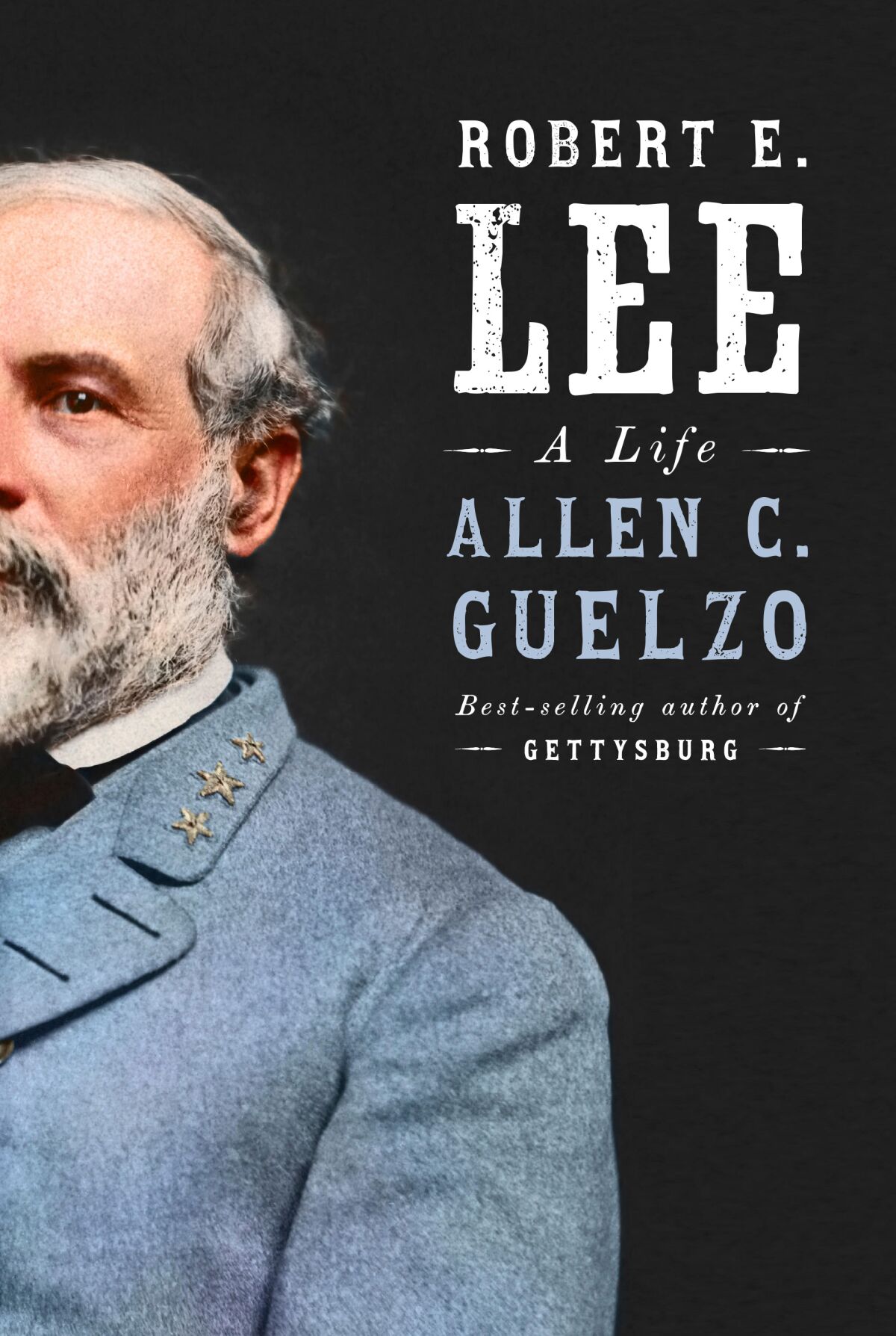 A book cover with a photo of a general on it and a title 