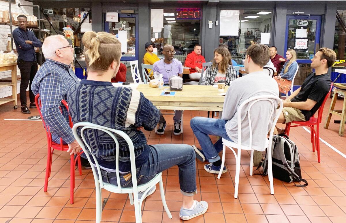Hosted by King’s Cross Church, a series of weekly gatherings was held at a Pacific Beach bakery.