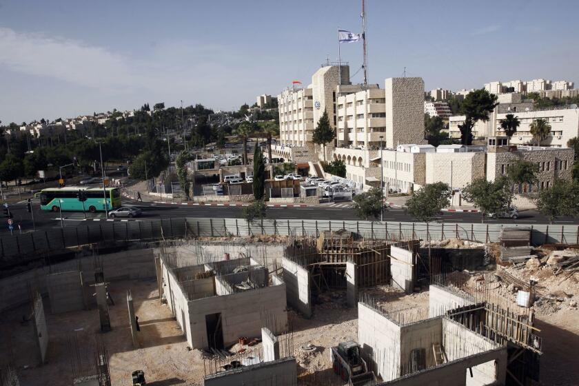 Israeli construction on Palestinian-owned land in east Jerusalem in May.