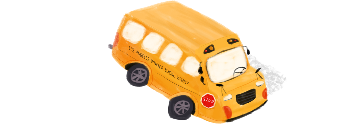 Illustration of an LAUSD yellow school bus.