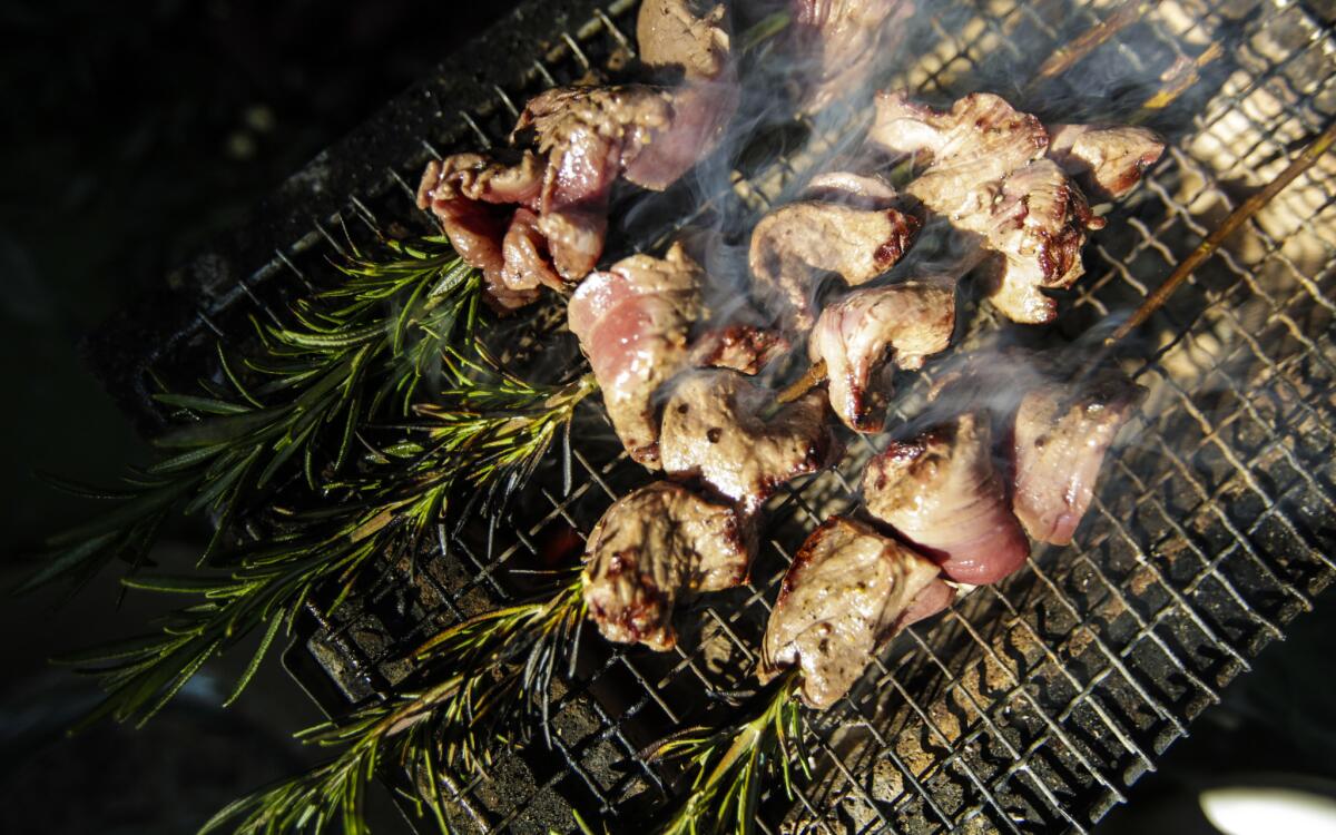 Rosemary steak skewers