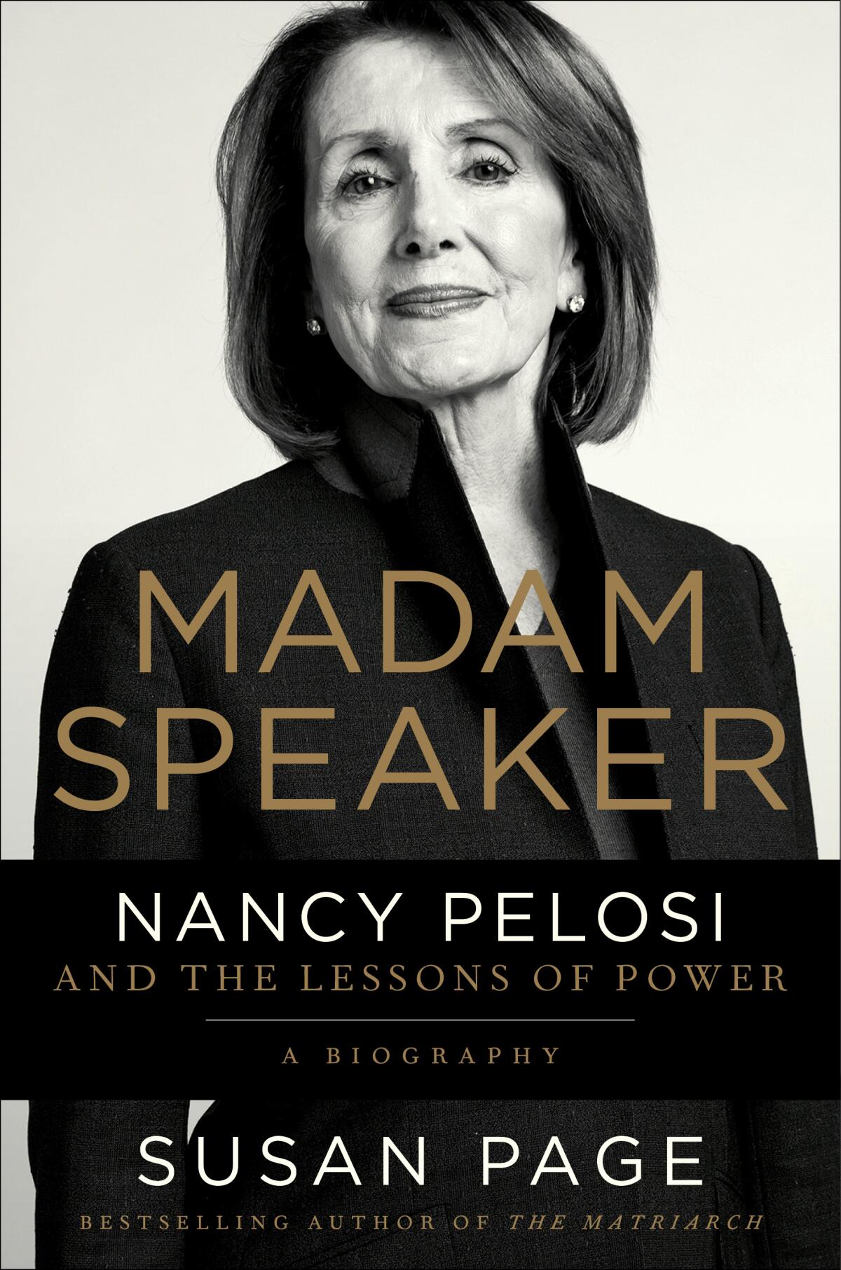 A portrait of Nancy Pelosi on a book cover