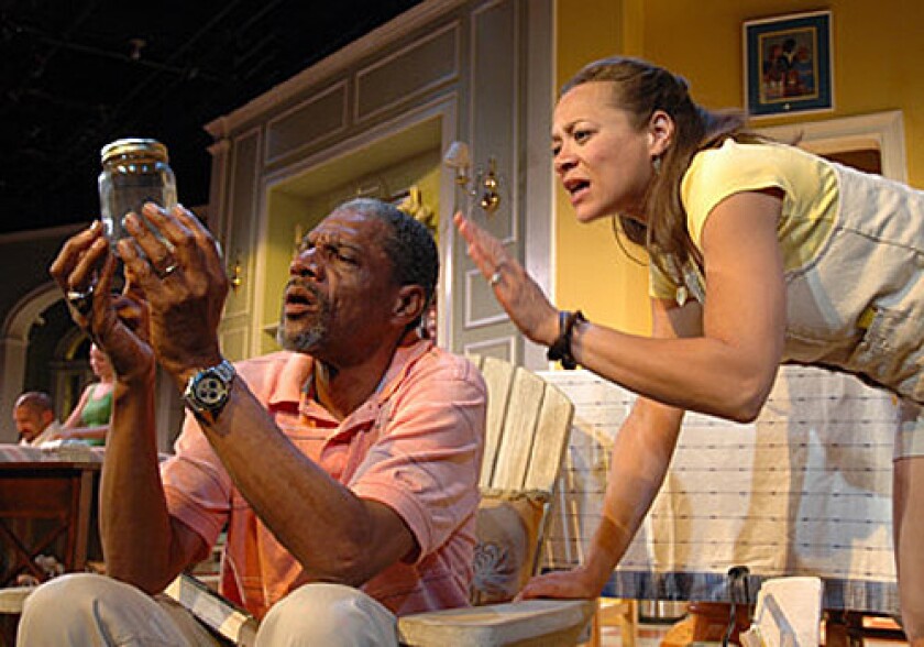 John Wesley and Michole Briana White in the 2009 production of "Stick Fly" at the Matrix Theatre in Los Angeles.