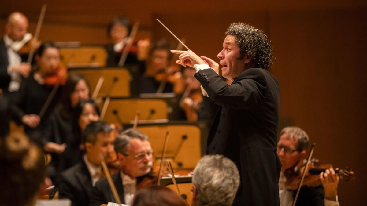 Gustavo Dudamel conducts a program that pairs Beethoven's Ninth Symphony with Leonard Bernstein's "Chichester Psalms" Thursday at Walt Disney Concert Hall.