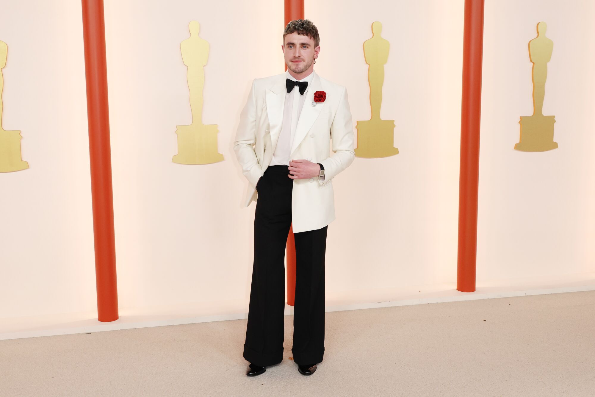 Paul Mescal on the red carpet at the 2023 Oscars. 