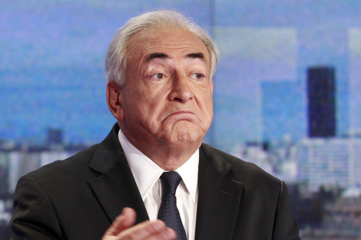 Former IMF chief Dominique Strauss-Kahn before an interview with French television station TF1 in Boulogne-Billancourt.