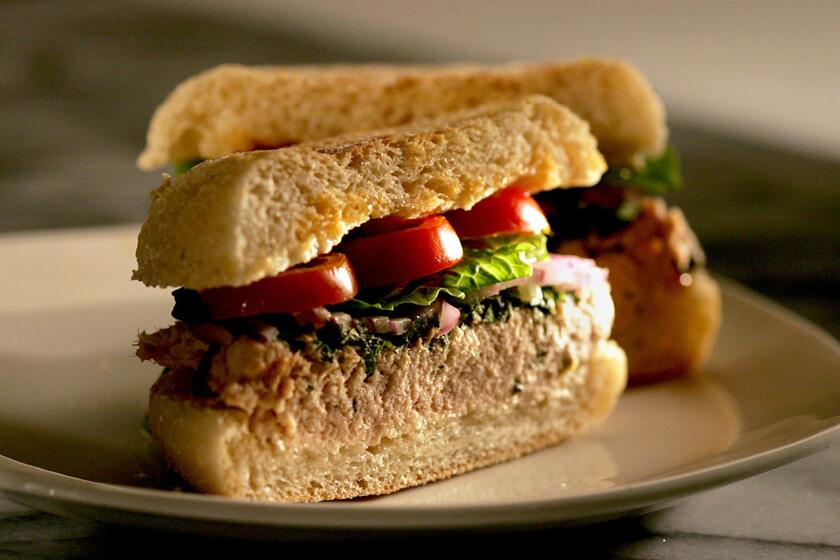 Great flavor, and simple to prepare. Recipe: Italian tuna and shiso sandwich
