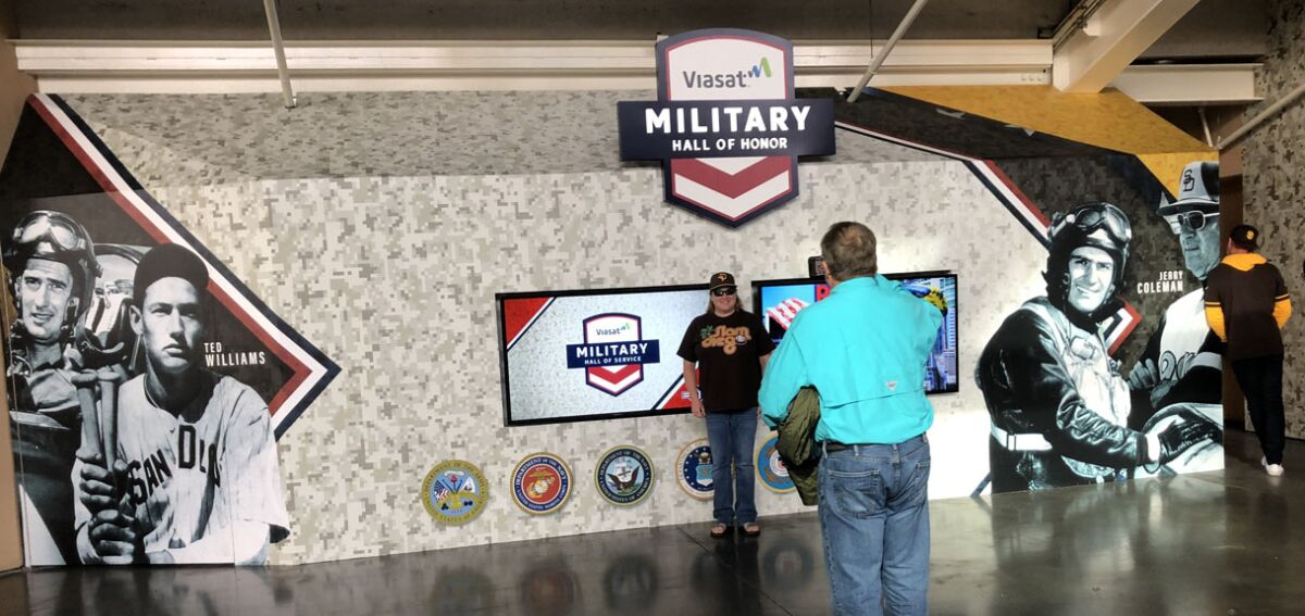 The Viasat Military Hall of Honor at Petco Park is located along the right field concourse.