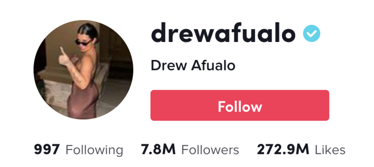 Drew Afualo's TikTok page.