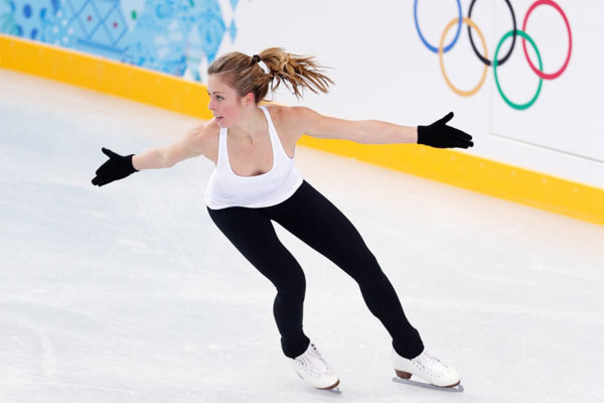 Ashley Wagner of the U.S. practices her figure skating routine ahead of the Sochi 2014 Winter Olympics on Wednesday.