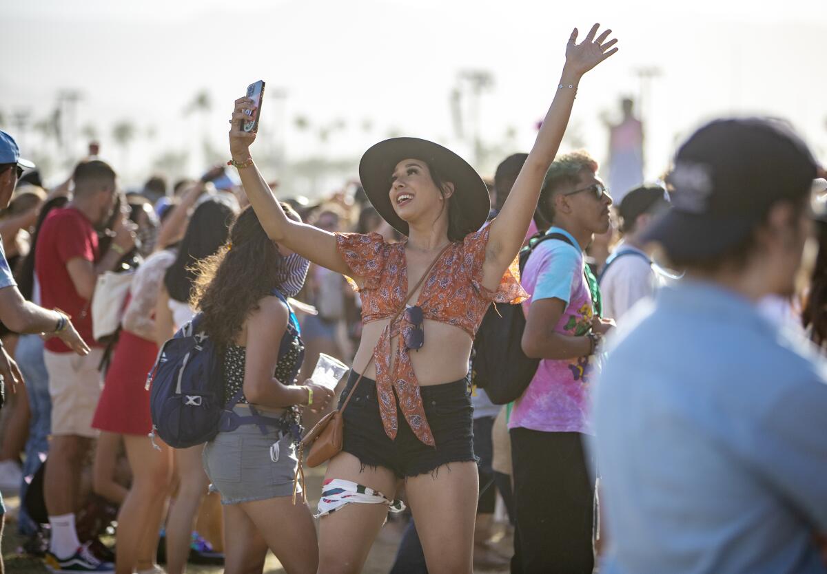 Fans at an outdoor music festival