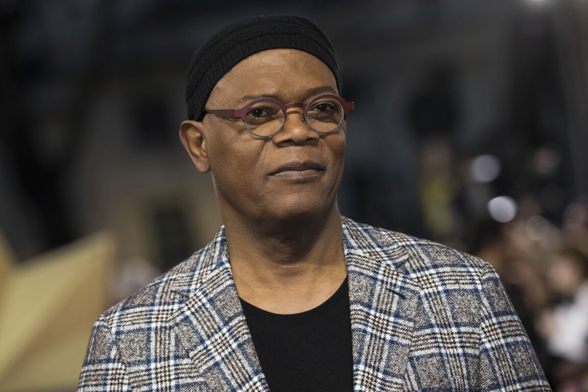 FILE - Actor Samuel L. Jackson appears at the premiere of the film "Captain Marvel" in London on Feb. 27, 2019. Jackson will receive the Chairman’s Award during the 53rd NAACP Image Awards this month. (Photo by Vianney Le Caer/Invision/AP, File)