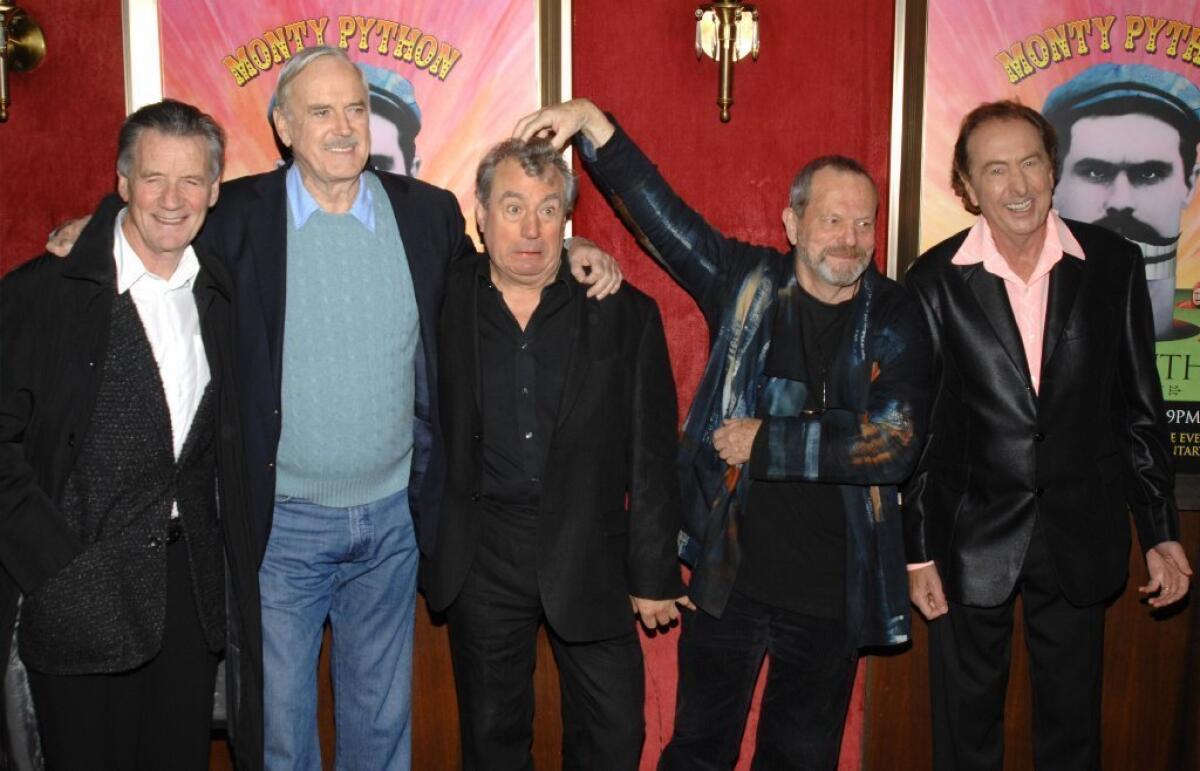 Monty Python members, from left, Michael Palin, John Cleese, Terry Jones, Terry Gilliam and Eric Idle in New York in 2009.