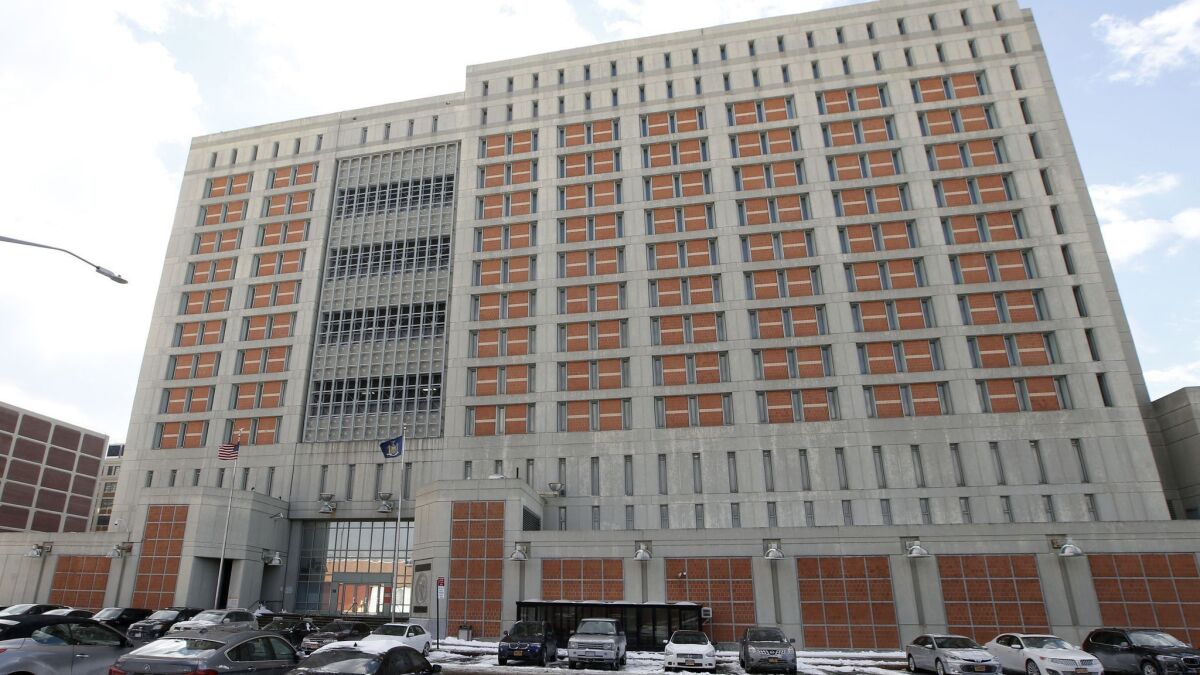 The Metropolitan Detention Center in Brooklyn, where power has been out for days.