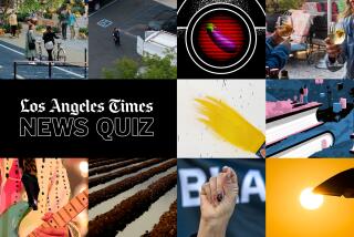 Photo illustration with square close-up crops of lead images from ten L.A. Times stories