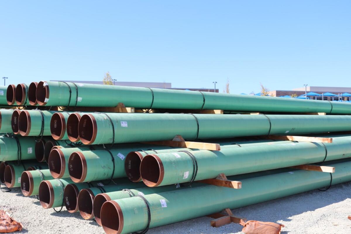 San Diego Gas & Electric natural gas pipelines in storage.