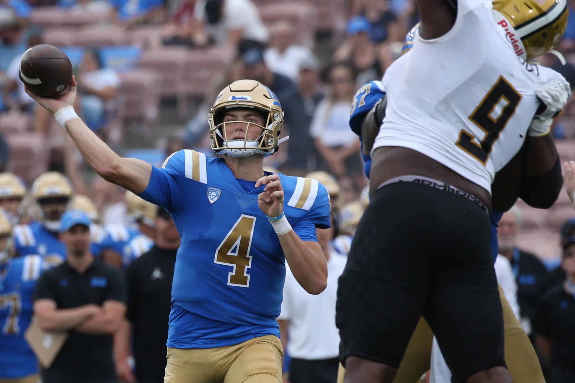 UCLA quarterback Ethan Garbers filled in for Dorian Thompson-Robinson to lead the team to a win against Alabama State.