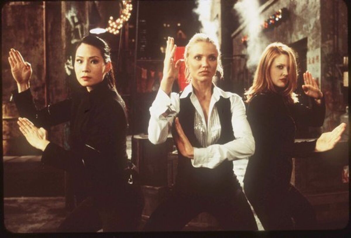 Lucy Liu, Cameron Diaz and Drew Barrymore in "Charlie's Angels."