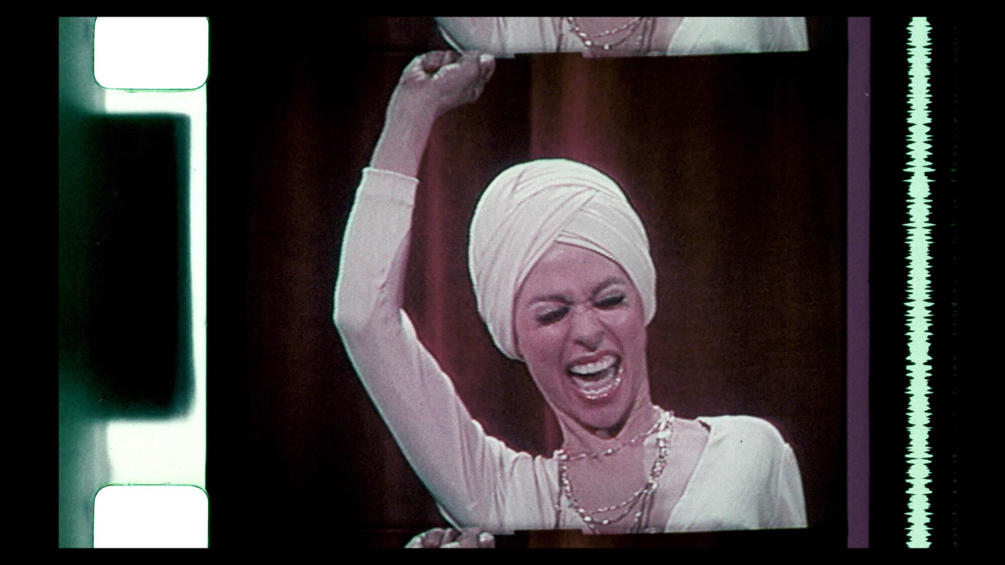 Rita Moreno accepting a Tony Award in 1975 for "The Ritz."