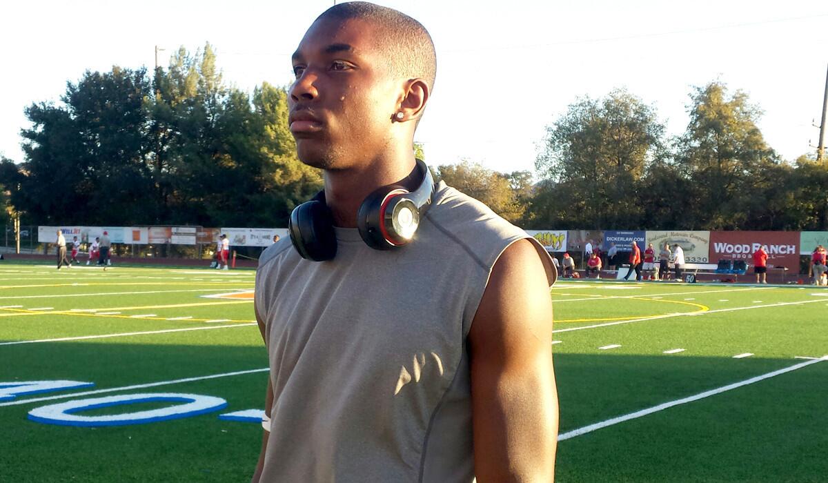 Westlake standout Theo Howard prepares to warm up for the game against Mater Dei on Thursday evening.